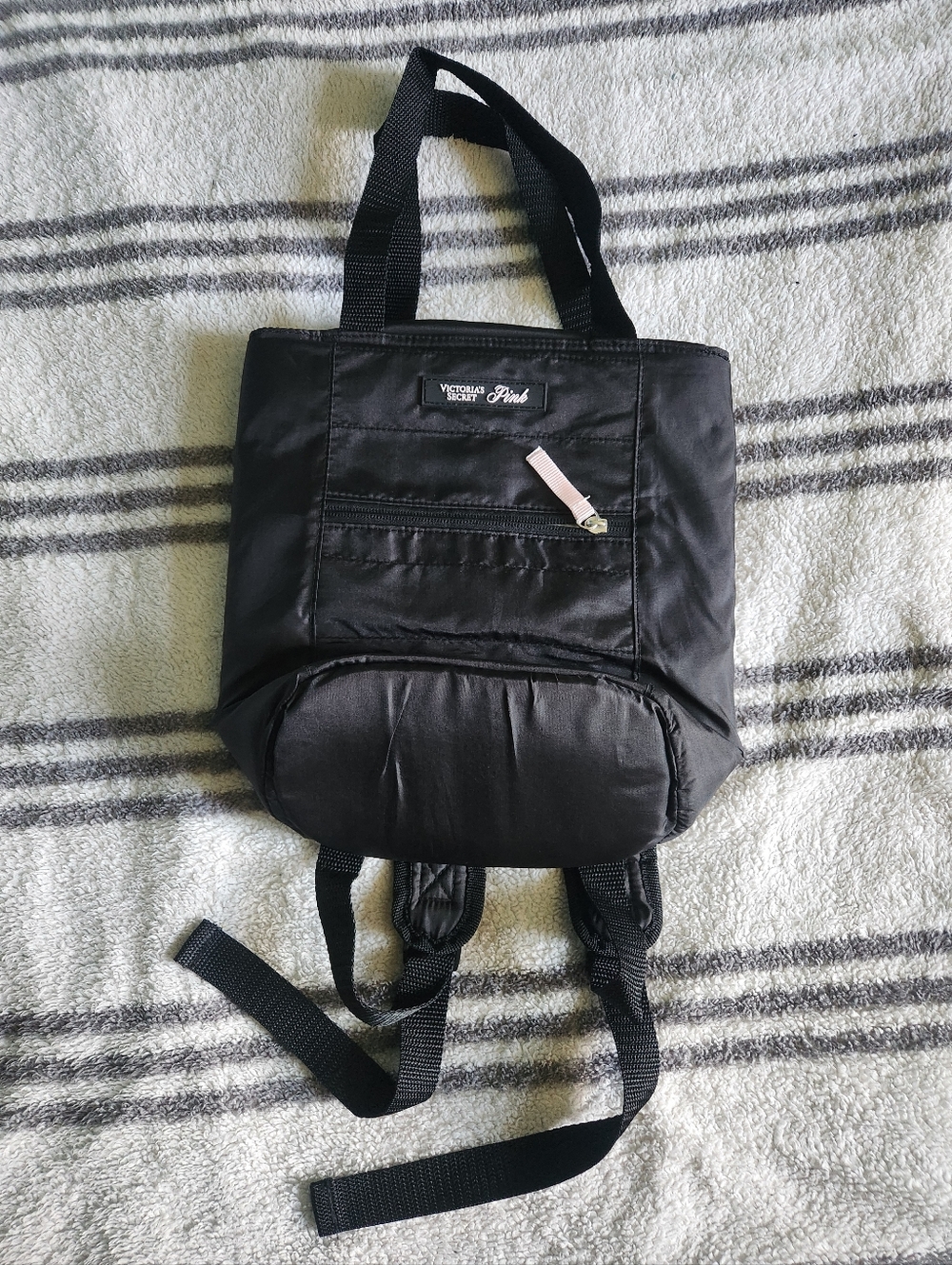 PINK Victoria's Secret Black Mini Backpack Lunch Box